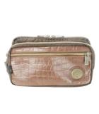 オロビアンコ OROBIANCO ボディバッグ ショルダーバッグ クロスボディ レザー 革 クロコ型押し 切替 ロゴ 茶 ブラウン /CK8 ■GY18