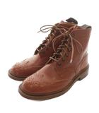 トリッカーズ TRICKER'S カントリーブーツ レザー ショート ウィングチップ メダリオン レースアップ 4.5 23.5cm 茶色 ブラウン LS180 /XZ ■GY11