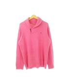 バーバリーブラックレーベル BURBERRY BLACK LABEL ニット セーター ショールカラー 長袖 ロゴ刺繍 コットン 3 L ピンク /AH4 ■GY11