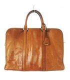 アニアリ aniary ブリーフケース 書類カバン レザー 革 ロゴチャーム 茶 ブラウン /CK21 ■GY18