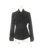 COLLECTION ステンカラージャケット スエード レザー 豚革 本革 スナップボタン M 黒 ブラック /AH9 ■GY05