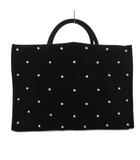 ツル バイ マリコオイカワ TSURU by Mariko Oikawa タグ付き Eugenie ハンドバッグ フェイクパール装飾 スクエア F 黒 ブラック WB-2230621 /JS ■GY11