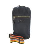 ポールスミス PAUL SMITH ボディバッグ ショルダーバッグ クロスボディ ナイロン レザー 革 ロゴ マルチボーダー 紺 ネイビー /CK7 ■GY18