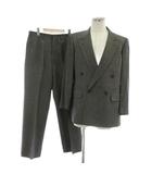 バーバリーズ Burberrys スーツ セットアップ 上下 テーラードジャケット ダブル 4B 総裏地 肩パッド サイドベンツ パンツ スラックス ラムウール ストライプ 92-80-170 A5 M グレー /XZ ■GY17