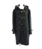 バーバリー ロンドン BURBERRY LONDON ダッフルコート ロング丈 ウール カシミヤ混 S グレー チェック柄 BBC80-190-07 /PP ■GY18