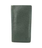 ルイヴィトン LOUIS VUITTON 長財布 ロングウォレット 小銭入れなし タイガ レザー 革 ロゴ型押し 緑 グリーン /CK27 ■GY18