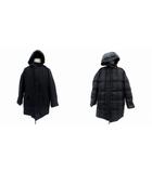 バーバリー ロンドン BURBERRY LONDON ダウンコート ロング丈 リバーシブル チェック柄 フード付き L 紺 ネイビー チャコールグレー BBN10-120-09 /SM20 ■GY18