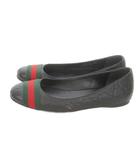 グッチ GUCCI グッチシマ バレエシューズ フラットシューズ シェリーライン レザー 総柄 35 22cm 黒 ブラック 253315 /AH2 ■GY18