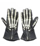バンソン VANSON X-RAY 手袋 グローブ レザー 5本指 骨 スケルトン ロゴ M 黒 ブラック 白 ホワイト /XZ ■GY18