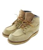 レッドウィング REDWING 8173 ワークブーツ アイリッシュセッター スエード ショート モックトゥ 刺繍羽タグ US9 27cm ベージュ /XZ ■GY18