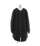 タトラス TATRAS ミミ MIMI ダウンコート アウター ナイロン キルティング ミドル ノーカラー ジップアップ ロゴ 03 L 黒 ブラック LTAT22A4902-D /XZ ■GY40