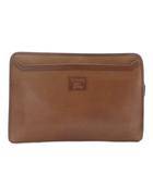 バーバリーズ Burberrys クラッチバッグ セカンドバッグ レザー 内側ノバチェック ロゴ 型押し 茶色 ブラウン /XZ ■GY11