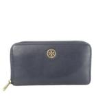 トリーバーチ TORY BURCH 長財布 ロングウォレット 小銭入れあり レザー 革 ダブルTロゴ ラウンド 紺 ネイビー /CK13 ■GY11