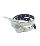 プラダ PRADA ブレスレット アクセサリー バングル レザー 花 フラワー スタッズ 白 ホワイト ■GY11 /MQ ■OH