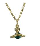 ヴィヴィアンウエストウッド Vivienne Westwood NEW TINY ORB タイニーオーブ ネックレス ペンダント チェーン ロゴ ゴールドカラー 水色 ライトブルー /KW ■GY18