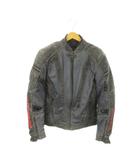  コミネ KOMINE バイクジャケット レザー 切替 ジップアップ プロテクター付 防風インナー付 ロゴ バイク バイカー M グレー /MN11 ■GY17