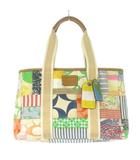 コーチ COACH ハンドバッグ パッチワーク キャンバス シグネチャー レザー 革 ロゴ ベージュ 10454 /CK30 ■GY18