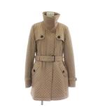 バーバリー ロンドン BURBERRY LONDON 中綿コート アウター キルティング ミドル スタンドカラー 裏地ノバチェック ジップアップ ベルト付き 40 L ピンク /XZ ■GY18