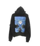 オフホワイト OFF WHITE プルパーカー スウェット 裏毛 長袖 XS 黒 ブラック クロスアローロゴ バックプリント プルオーバー OMBB037E20FLE002 /MN11 ■GY18