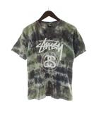 ステューシー STUSSY ストックロゴ SSリンク Tシャツ 半袖 タイダイ染 S グレー 灰色 マルチカラー トップス /PP ■GY11