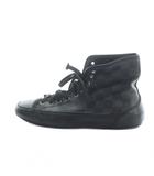 ダミエ グラフィット ハイカットスニーカー シューズ 靴 ロゴ レザー PVC 7 26cm 黒 ブラック ■GY18 /MQ