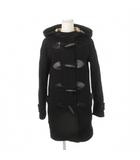 バーバリー ロンドン BURBERRY LONDON ダッフルコート ウール 裏ノバチェック トグルロゴ刻印 小さいサイズ 34 XS 黒 ブラック /AH21 ■GY18