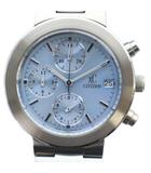 シチズン CITIZEN クロスシー 0560-H25951 腕時計 ウォッチ クォーツ クロノグラフ カレンダー付き 青文字盤 シルバー色 ■GY18 /MQ