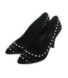 ロエベ LOEWE パンプス スエードレザー 本革 36 黒 ブラック マルチカラー 408.01.035 /AQ ■OS ■GY18