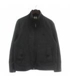 バーバリー ロンドン BURBERRY LONDON ジャケット ブルゾン アウター ハイネック ジップアップ 裏地ノバチェック ロゴ 刺繍 M 黒 ブラック /XZ ■GY18