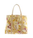 ロエベ LOEWE トートバッグ ハンド キャンバス レザー ボタニカル柄 ロゴ 総柄 ベージュ /XZ ■OH ■GY18