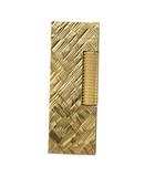 ダンヒル dunhill クロスカット ガスライター ローラー式 ボーダー 喫煙具 タバコ 小物 火花確認済み ゴールドカラー /KW ■GY18