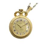 シチズン CITIZEN ジャンク品 懐中時計 ネックレスウォッチ 手巻き ロゴ ローマン ゴールド色  ■GY18 /MQ