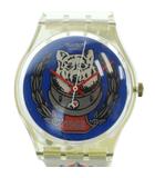 スウォッチ SWATCH GENT SPACE DOG 宇宙犬ライカ 腕時計 ウォッチ クォーツ 青文字盤 クリア 黄 イエロー ■GY11 /MQ