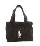ポロ ラルフローレン POLO RALPH LAUREN ミニハンドバッグ トート ビックポニー刺繍 キャンバス 黒 ブラック /GV ■GY11