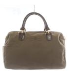 バレンシアガ BALENCIAGA ボストンバッグ ハンド ショルダー 2WAY ナイロン レザー BBロゴ 刺繍 茶色 ブラウン /XZ ■GY18