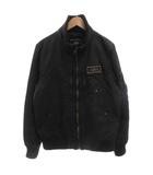 アルファ ALPHA フライトジャケット ブルゾン XL 黒 ブラック リブ襟 ジップアップ /FF ■GY42