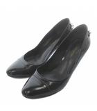 ルイヴィトン LOUIS VUITTON パンプス レザー ハイヒール LVロゴ チェーン 36 23cm 黒 ブラック /XZ ■GY18