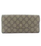 グッチ GUCCI 長財布 三つ折り PVC レザー GGスプリーム 総柄 ベージュ 256926・0959 /XZ ■OH ■GY11