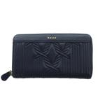 バリー BALLY 長財布 小銭入れあり レザー ラウンドファスナー キルティング ロゴ 紺 ネイビー /KW ■GY11