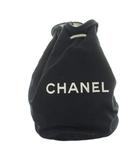 シャネル CHANEL ノベルティ ショルダーバッグ 斜めがけ キャンバス ロゴ 巾着 黒 ブラック ■GY18 /MQ ■OH