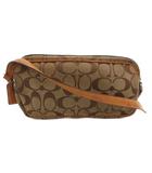 コーチ COACH ポシェット ショルダーバッグ キャンバス レザー シグネチャー 茶 ブラウン 6616 /FF ■GY18