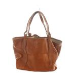 ゲンテン genten トートバッグ ハンド ロゴ レザー 茶 ブラウン ■GY11 /MQ