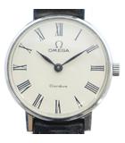 オメガ OMEGA Geneve ジュネーブ 腕時計 ヴィンテージ アンティーク ウォッチ 手巻き ラウンド レザーベルト シルバー色 ■GY18 /MQ