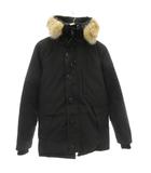 カナダグース CANADA GOOSE CHATEAU PARKA FUSION FIT シャトー フュージョンフィット ダウンジャケット S ジップアップ フード ロゴ 刺繍 黒 ブラック /AE ■GY18
