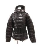 モンクレール MONCLER ダウンジャケット ブルゾン ジップアップ ロゴ ベルト 2 黒 ブラック /JS ■GY18