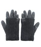 ヴィヴィアンウエストウッド Vivienne Westwood 手袋 グローブ 5本指 レザー ウール 切り替え オーブ ロゴ 黒 ブラック /XZ ■GY11