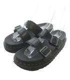 ドクターマーチン DR.MARTENS スライドサンダル レザー オープントゥ 厚底 ベルト 黒 ブラック /XZ ■GY18
