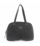 ゲス GUESS ハンドバッグ ミニ ナイロン エナメル 三角ロゴ 黒 ブラック /XZ ■GY11