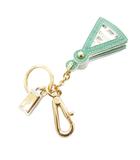 ドルチェ&ガッバーナ ドルガバ DOLCE&GABBANA キーホルダー 緑 グリーン ゴールドカラー 扇子型チャーム レース /FF ■GY18