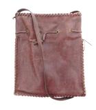 イヴサンローラン YVES SAINT LAURENT ヴィンテージ 巾着 ショルダーバッグ レザー 茶 ブラウン ドローストリング /UO ■GY18